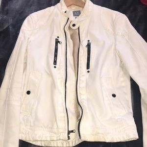 Diesel Men’s white biker jacket size small